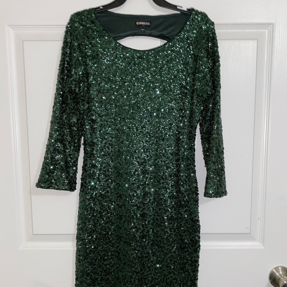 Express Green Sparkly Dress